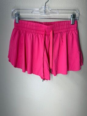 Women's Bright Pink Athletic Drawstring Shorts
